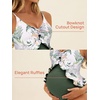 image:imageSummer Mae Maternity Swimsuit One Piece Ruffle Cutout Pregnancy Bathing Suit Lace Up SwimwearGreen Rainforest