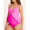 image:imageSummer Mae Maternity Swimsuit One Piece Ruffle Cutout Pregnancy Bathing Suit Lace Up SwimwearHot Pink