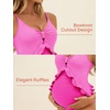 image:imageSummer Mae Maternity Swimsuit One Piece Ruffle Cutout Pregnancy Bathing Suit Lace Up SwimwearHot Pink