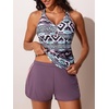 image:imageSummer Mae Modest Tankini Swimsuits for Women 2026 Two Piece Bathing Suits with Sporty Pockets Boy Shorts for Tummy ControlBohemia