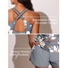 image:imageSummer Mae Modest Tankini Swimsuits for Women 2026 Two Piece Bathing Suits with Sporty Pockets Boy Shorts for Tummy ControlMisty White Blossoms