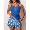 image:imageSummer Mae Modest Tankini Swimsuits for Women 2026 Two Piece Bathing Suits with Sporty Pockets Boy Shorts for Tummy ControlPaisley Petals