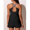image:imageSummer Mae Modest Tankini Swimsuits for Women 2026 Two Piece Bathing Suits with Sporty Pockets Boy Shorts for Tummy ControlPure Black