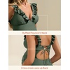 image:imageSummer Mae Ruffle Maternity Swimsuit One Piece VNeck Pregnancy Bathing Suit Lace Up Swimwear Push Up MonokiniArmy Green
