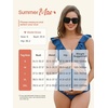 image:imageSummer Mae Ruffle Maternity Swimsuit One Piece VNeck Pregnancy Bathing Suit Lace Up Swimwear Push Up MonokiniArmy Green