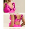 image:imageSummer Mae Ruffle Maternity Swimsuit One Piece VNeck Pregnancy Bathing Suit Lace Up Swimwear Push Up MonokiniHot Pink