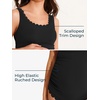 image:imageSummer Mae Scalloped Maternity Swimsuit One Piece Ribbed Bathing Suit Cutout Ruched Pregnancy Swimwear Tie BackBlack