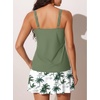 image:imageSummer Mae Womens Tankini Swimsuits with Skirt Two Piece Tummy Control Bathing Suits Printed Swimdress Swimwear 2026Green Shadow