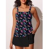 image:imageSummer Mae Womens Tankini Swimsuits with Skirt Two Piece Tummy Control Bathing Suits Printed Swimdress Swimwear 2026Iridescent Leaf