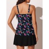 image:imageSummer Mae Womens Tankini Swimsuits with Skirt Two Piece Tummy Control Bathing Suits Printed Swimdress Swimwear 2026Iridescent Leaf