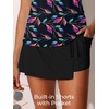 image:imageSummer Mae Womens Tankini Swimsuits with Skirt Two Piece Tummy Control Bathing Suits Printed Swimdress Swimwear 2026Iridescent Leaf