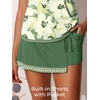 image:imageSummer Mae Womens Tankini Swimsuits with Skirt Two Piece Tummy Control Bathing Suits Printed Swimdress Swimwear 2026Pale Yellow Floral Print