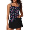 image:imageSummer Mae Womens Tankini Swimsuits with Skirt Two Piece Tummy Control Bathing Suits Printed Swimdress Swimwear 2026Iridescent Leaf