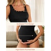 image:imageSummer Mae Ribbed Maternity One Piece Swimsuit Scalloped Cut Out Pregnancy Bathing Suit Square NeckBlack