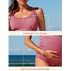 image:imageSummer Mae Ribbed Maternity One Piece Swimsuit Scalloped Cut Out Pregnancy Bathing Suit Square NeckDusty Rose