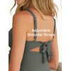 image:imageSummer Mae Ribbed Maternity One Piece Swimsuit Scalloped Cut Out Pregnancy Bathing Suit Square NeckOlive
