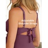 image:imageSummer Mae Ribbed Maternity One Piece Swimsuit Scalloped Cut Out Pregnancy Bathing Suit Square NeckPlum