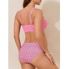 image:imageSummer Mae Ruffle Maternity Swimsuit TwoPiece Low Rise Bikini Shirred Smoked Pregnancy Bathing SuitPink Geometry