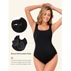 image:imageSummer Mae Seamless Maternity One Piece Swimsuit One Size Fits SXL Bathing Suit Ribbed UShaped Back Pregnancy SwimwearBlack