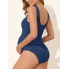 image:imageSummer Mae Seamless Maternity One Piece Swimsuit One Size Fits SXL Bathing Suit Ribbed UShaped Back Pregnancy SwimwearBlueviolet