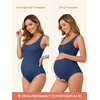 image:imageSummer Mae Seamless Maternity One Piece Swimsuit One Size Fits SXL Bathing Suit Ribbed UShaped Back Pregnancy SwimwearBlueviolet