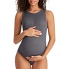 image:imageSummer Mae Maternity Bodysuit for Women Ribbed High Neck Tank Top Pregnancy Jumpsuit Romper Sleeveless Unitard