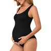 image:imageSummer Mae Seamless Maternity One Piece Swimsuit One Size Fits SXL Bathing Suit Ribbed UShaped Back Pregnancy SwimwearBlack