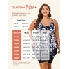 image:imageSummer Mae Plus Size Swimsuit Tankini for Women Two Piece Bathing Suit Flowy 2025 Rash Guard Swimwear with Capris ShortsBlack White Flowers