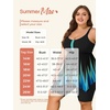 image:imageSummer Mae Plus Size Swimsuit Tankini for Women Two Piece Bathing Suit Flowy 2025 Rash Guard Swimwear with Capris ShortsBlue Black Gradient