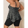 image:imageSummer Mae Plus Size Swimsuit Tankini for Women Two Piece Bathing Suit Flowy 2025 Rash Guard Swimwear with Capris ShortsDual Point Fusion