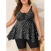 image:imageSummer Mae Plus Size Swimsuit Tankini for Women Two Piece Bathing Suit Flowy 2025 Rash Guard Swimwear with Capris ShortsDual Point Fusion