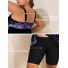 image:imageSummer Mae Plus Size Swimsuit Tankini for Women Two Piece Bathing Suit Flowy 2025 Rash Guard Swimwear with Capris ShortsGradient Purple Leopard