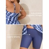 image:imageSummer Mae Plus Size Swimsuit Tankini for Women Two Piece Bathing Suit Flowy 2025 Rash Guard Swimwear with Capris ShortsTie Dye Print
