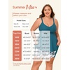image:imageSummer Mae Plus Size Swimsuit for Women Tankini Two Piece Bathing Suit with Capris Pockets Short High Waist SwimwearRibbed Lush Branches