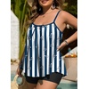 image:imageSummer Mae Plus Size Swimsuits for Women Two Piece Tankini Sets Tummy Control Bathing Suit Swimwear with ShortsAnchor Stripes