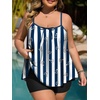 image:imageSummer Mae Plus Size Swimsuits for Women Two Piece Tankini Sets Tummy Control Bathing Suit Swimwear with ShortsAnchor Stripes