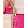 image:imageSummer Mae Plus Size Tankini Swimsuits for Women Two Piece Bathing Suit with Pockets Shorts Tummy Control SwimwearRibbed Pink Leaves