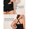 image:imageSummer Mae Women Plus Size Two Piece Tankini Swimsuits Flowy Bathing Suits Tummy Control Swimwear with ShortsBlack