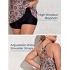image:imageSummer Mae Women Plus Size Two Piece Tankini Swimsuits Flowy Bathing Suits Tummy Control Swimwear with ShortsBrown Rotating Flower