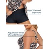 image:imageSummer Mae Women Plus Size Two Piece Tankini Swimsuits Flowy Bathing Suits Tummy Control Swimwear with ShortsDark Leopard