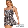 image:imageSummer Mae Women Plus Size Two Piece Tankini Swimsuits Flowy Bathing Suits Tummy Control Swimwear with ShortsDark Leopard