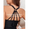 image:imageMiYang Maternity Tankini Swimsuit Criss Cross Back Bathing Suit Ruched Tie Side Pregnancy Swimwear Two PieceBlack