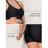 image:imageMiYang Maternity Tankini Swimsuit Criss Cross Back Bathing Suit Ruched Tie Side Pregnancy Swimwear Two PieceBlack