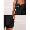 image:imageMiYang Tankini Swimsuits for Women 2026 Tummy Control Modest Flowy Two Piece Bathing Suits Top with Pockets ShortsBlack