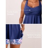 image:imageMiYang Tankini Swimsuits for Women 2026 Tummy Control Modest Flowy Two Piece Bathing Suits Top with Pockets ShortsBlossoming Peach