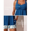 image:imageMiYang Tankini Swimsuits for Women 2026 Tummy Control Modest Flowy Two Piece Bathing Suits Top with Pockets ShortsBlue White Oil Painting Flowers