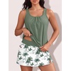image:imageSummer Mae Blouson Womens Tankini Swimsuits with Skirt Modest Tummy Control Bathing Suits Side Pocket Swimwear 2026Green Shadow