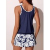 image:imageSummer Mae Blouson Womens Tankini Swimsuits with Skirt Modest Tummy Control Bathing Suits Side Pocket Swimwear 2026Monstera Leaf Silhouette
