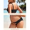 image:imageSummer Mae Maternity 3 Piece Swimsuits Low Rise Bikini Set Criss Cross V Neck Bathing Suit Self Tie Sarong Pregnancy SwimwearBlack