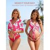image:imageSummer Mae Maternity 3 Piece Swimsuits Low Rise Bikini Set Criss Cross V Neck Bathing Suit Self Tie Sarong Pregnancy SwimwearBlue Pink